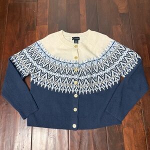 C By Bloomingdale’s Cashmere Cardigan Sweater Women’s Size Large Navy